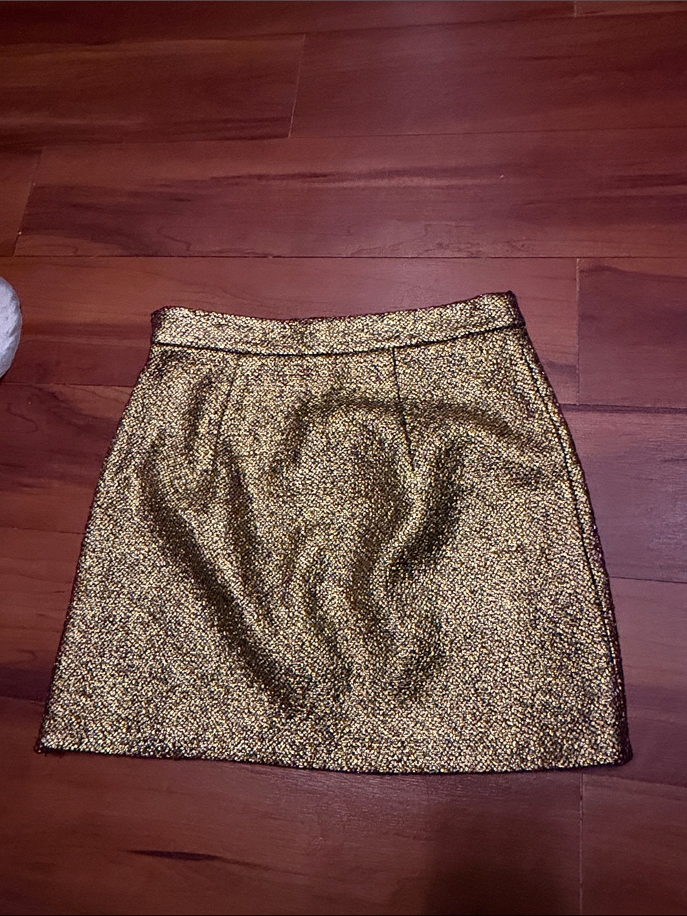 Milly Metallic Gold Mini Skirt Sz 2 - Picture 5 of 5